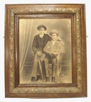 Antique Art Black Americana Men Chalk Charcoal Painting - Art