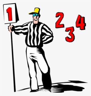 Cartoon Football Referee Royalty Free Vector Clip Art - Football Referee Clipart