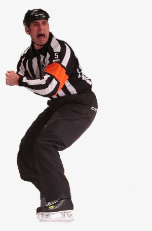 Headless Hockey Player And Terrified Referee - Hockey Referee Transparent Background
