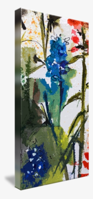 "abstract Texas Blue Bonnets" By Ginette Callaway, - Texas Blue Bonnets And Indian Paintbrush Watercolor