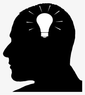 Man's Head Silhouette With Idea Symbol Png - Romance