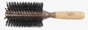 Cork Handle Round Wood Barrel Pure Boar Chive - Prima Hair Brush