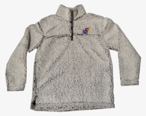 Kansas Jayhawks Women's Frosty Grey Sherpa 1/4 Zip - Hoodie