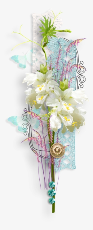 Studiomix50 Imaginationworld Palvinka Cluster07 - Border Design Sky Blue Flowers