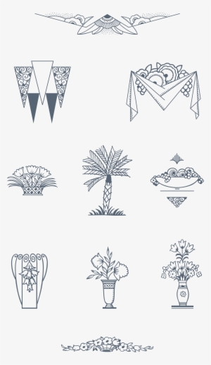 Download 170 Stylized Art Deco Illustrations And Ornaments, - Art Deco Patterns Png