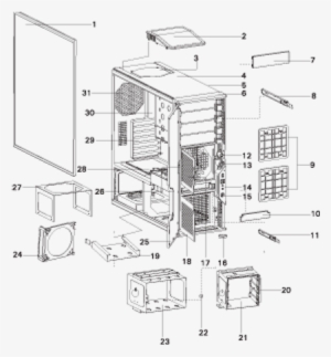 Picture Library Stock Antec P B Performance One Atx - Exploded View Computer Case