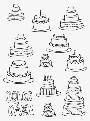 Wedding Cake Line Drawing At Getdrawings Com - Drawing Of Cake With Color
