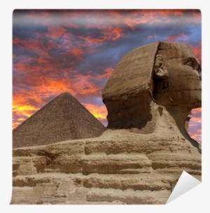 Pyramid And Sphinx At Giza, Cairo Wall Mural • Pixers® - Great Sphinx Of Giza