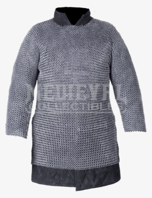 Berengar Long Sleeve Oiled Chainmail Hauberk - Medieval Chainmail
