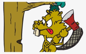 Time To Chop The Family Tree Down Image Royalty Free - Beaver Dam Shower Curtain