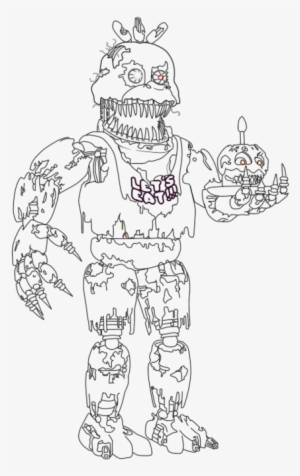Nightmare Chica In Progress - Nightmare Chica Coloring Pages