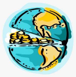 Vector Illustration Of Money Runs The World Planet - Money
