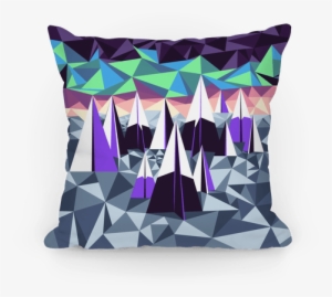 Geometric Winter Mountains And The Northern Lights - Geometric Northern Lights