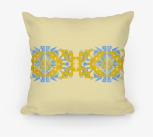Blue And Yellow Aztec Pattern - Blue