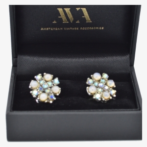 Aurora Borealis Earrings, 1940's - Earrings