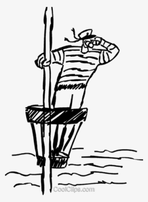 Sailor In The Crows Nest Royalty Free Vector Clip Art - Krähennest Clipart