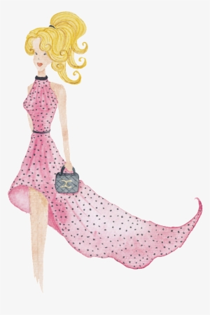 Hand Painted Fashion Girl Paris Cartoon Transparent - Fashion
