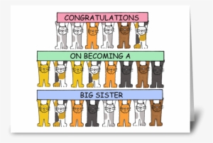 Congratulations On Becoming A Big Sister Greeting Card - Neighbour, Happy Birthday. Note Cards