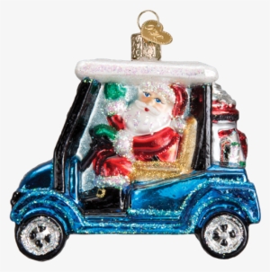 Old World Christmas Santa Driving Golf Cart