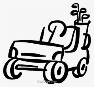 Golf Cart Royalty Free Vector Clip Art Illustration - Golf Black And White Clipart Free Vector