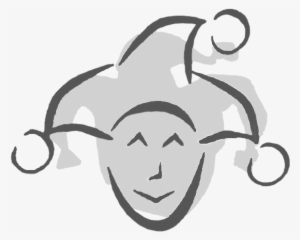 A Clip Art Image Of A Court Jester Head In Shades Of - Madrigal Clipart