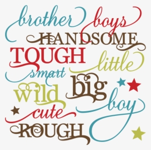 Boy Words Set Svg Cutting Files For Scrapbooking Paper - Boys Scrap Book Words