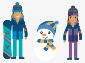 College Students With Snowman - Student