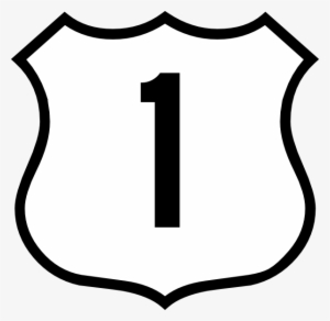 One - Route 1 Sign Png