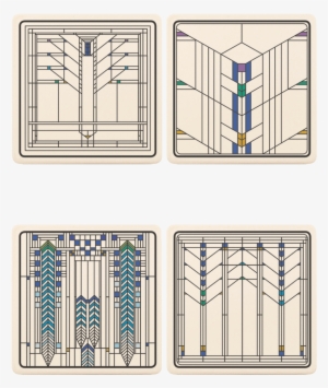 Ennis House Window Coaster Set - Hindostone Frank Lloyd Wright Ennis House Windows Coasters