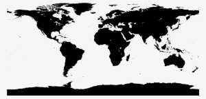 Transparent Images Whitepluspngcom - World Map Black White