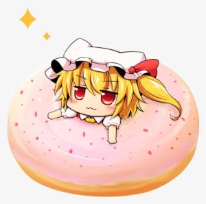 Flandere Inside A Donut , - Chibi Flandre Scarlet