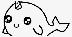 Narwhal Drawing Black And White - Kawaii Cute Narwhal Coloring Pages