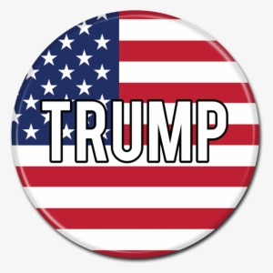 Donald Trump Button - Circle Country Flag Usa