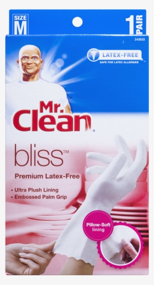 Clean 243033 Bliss Premium 1 Pair Latex Free Gloves, - Mr. Clean Bliss Premium Latex-free Gloves, Large, 2