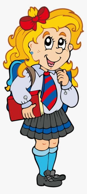 Escola & Formatura - Cartoon Person Going To School
