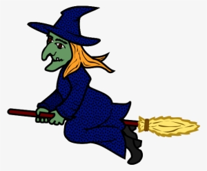 On Broom Holiday Halloween - Witch Clipart