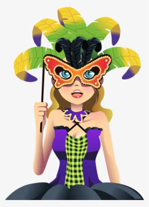 Mardi Gras Clipart Face Painting - Cartoon Baile De Mascara