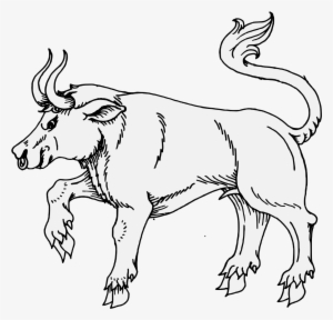 Bull Passant - Line Art
