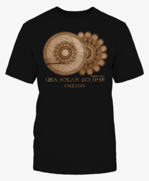 Oregon Usa Solar Eclipse Wood Grain Etched T Shirt - Usa Solar Eclipse August 21 2017 Timber Etch Design
