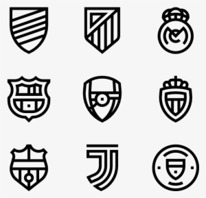Football Shields - Mexican Elements Vector Black And White