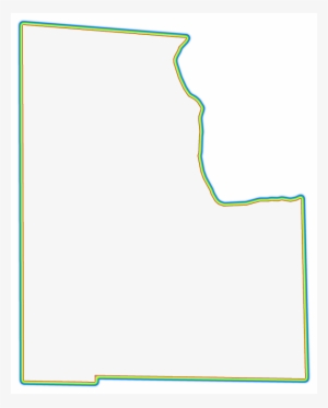 A Rainbow Outline Around A Map Of Baker