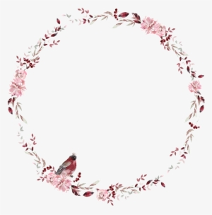 Creative Garland Ink Painting Transparent Watercolor - Png Круглая Рамка Цветочки