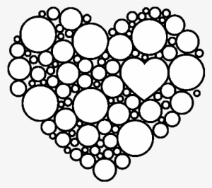Dibujo De Corazón De Círculos Para Colorear - Dibujos De Amor Con Círculos