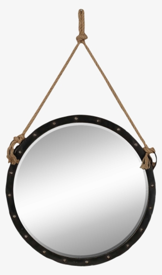 Nautical Mirror With Decorative Rope - Boathouse Round Wall Mirror, Bronze, Mirrors, By Paragon