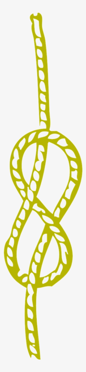 Knot,yellow,rope,figure Eight,rock Climbing,sailing,tie, - Clip Art Rope Line