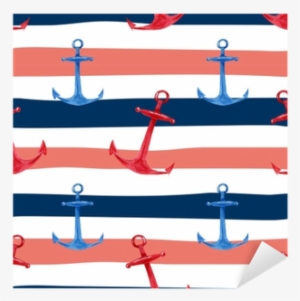 Watercolor Hand Drawn Seamless Pattern With Blue And - Watercolor Painting