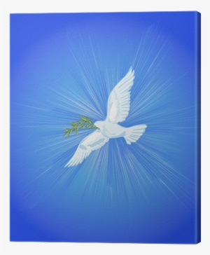 Cuadro En Lienzo Paloma Blanca En El Cielo Azul • Pixers® - Blue