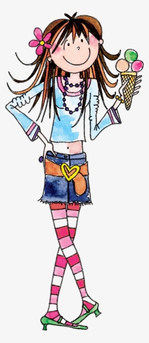 Teenager With Ice Cream - Penny Black Rubber Stamp 2"x4.25" Hot But Cool