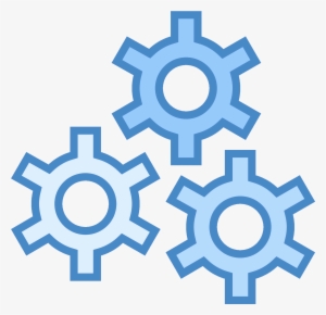 This Icon Has Three Gears In A Triangular Shape That - Zahnrad Blau Png