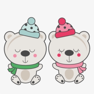 Polar Bear Couple Svg Scrapbook Cut File Cute Clipart - Cute Polar Bear Png